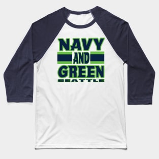 Seattle LYFE Navy and Green True Football Colors! Baseball T-Shirt